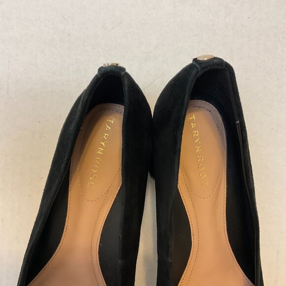 Taryn Rose Ricki Pumps Black 8B Suede Rounded Toe Block Heel - Picture 3 of 14